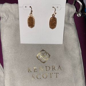 Kendra Scott Rose Gold (Druzy) drop earrings. Stone rose gold